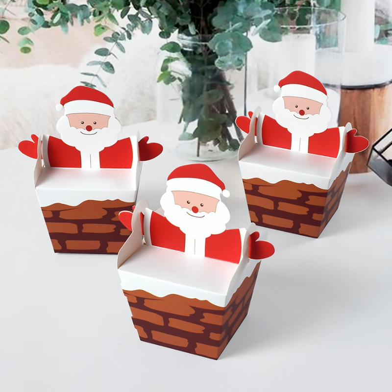 Candle Containers - 10/30/50 adet Noel Baba Baca Tırmanıyor