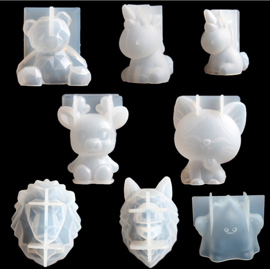 Candle Molds - Şeffaf Unicorn Silikon Epoksi Reçine Kalıpları