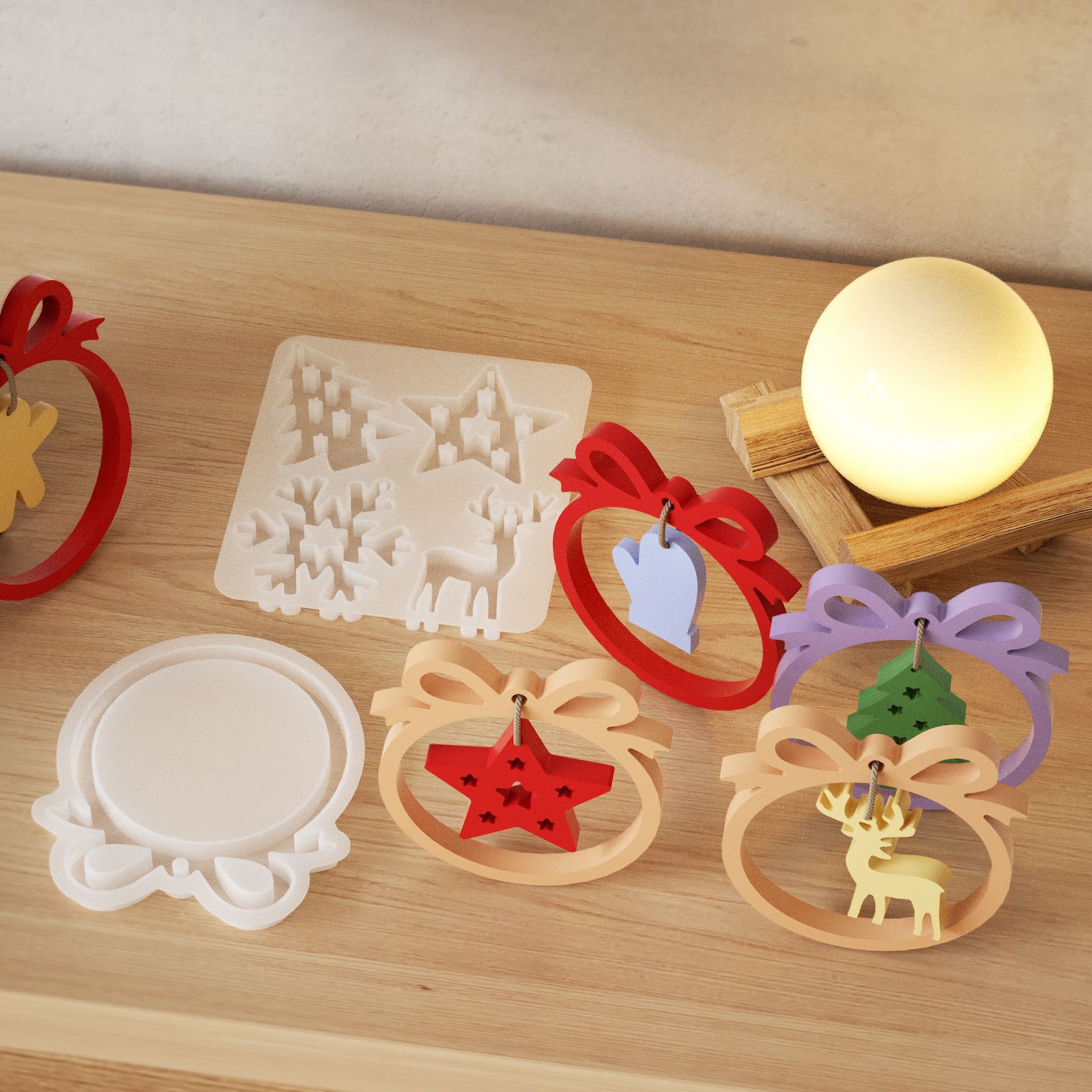 1/3 parça Noel reçine silikon  - Candle Molds incelemesi ve fiyatı